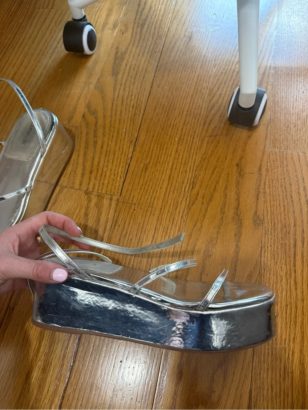 Larroude Gio Mirrored Platform Sandals 8.5